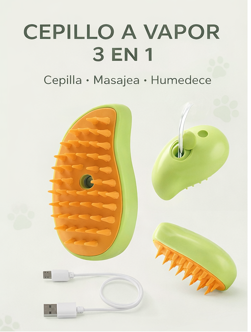 Cepillo 3 en 1 Autolimpiable para Perros y Gatos