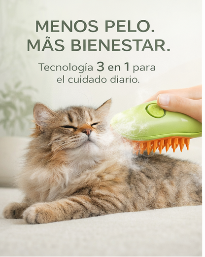 Cepillo 3 en 1 Autolimpiable para Perros y Gatos